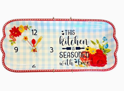 Pioneer Woman Sweet Rose Wall Clock - UNIQUE BEAUTIFUL Floral Kitchen