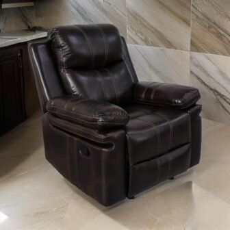 Plush Brown Faux Leather Power Glider Recliner