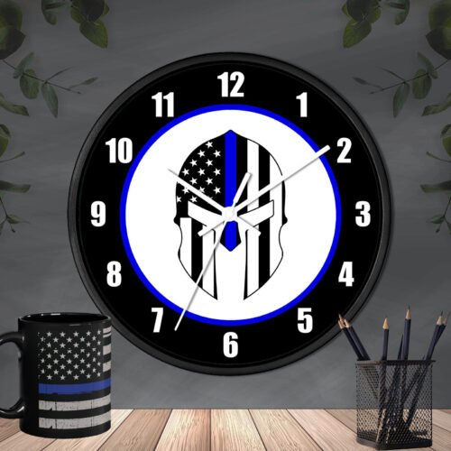 Police #10 - 10" Wall Clock - Thin Blue Line Cop Officer Law Enforcement Gift