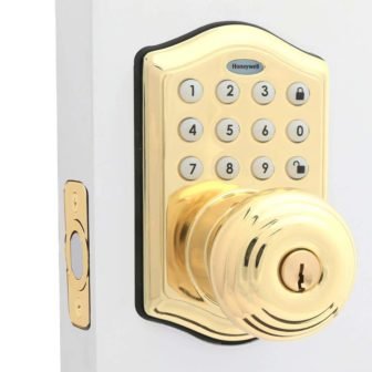 Polished Brass Keypad Electronic Knob Entry Door Lock