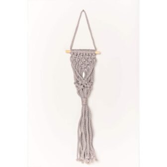 Polypropylene Small Gray Macrame Wall Planter