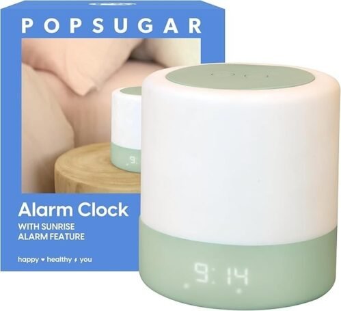 POPSUGAR Sunrise Alarm Clock, Wake Up to Natural Light with Sunlight Lamp, Sound
