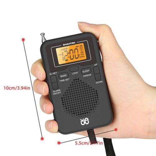 Portable Pocket Digital LCD AM FM Radio Battery Powered Receiver Speaker Mini