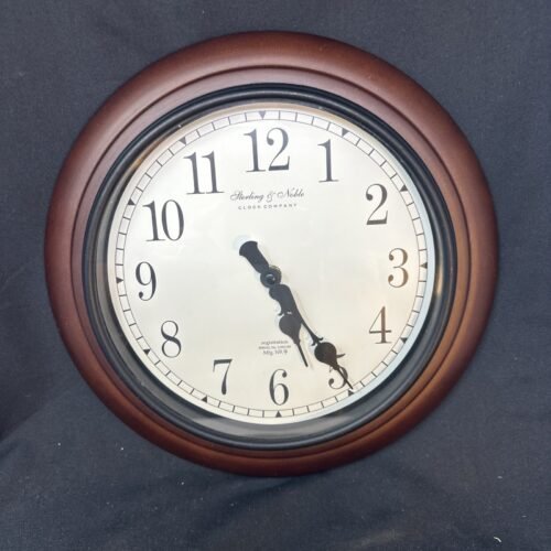 Port Hole 12" Style Wall Clock No 9 Cherry Tone Wood Mfg Sterling & Noble TESTED