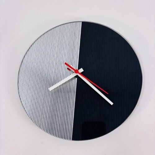 Post Modern Wall Clock - Vintage 80s IKEA - Rare Mirrored Striped - Wall Mount