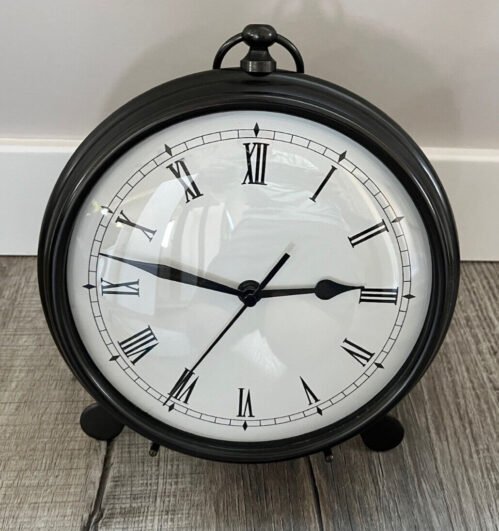 Pottery Barn Bronze Finish Pocket Watch Wall Clock with Stand - 9 in Diameter