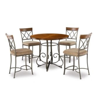 Powell Killen Matte Pewter and Bronze Dining Set (5-Piece)