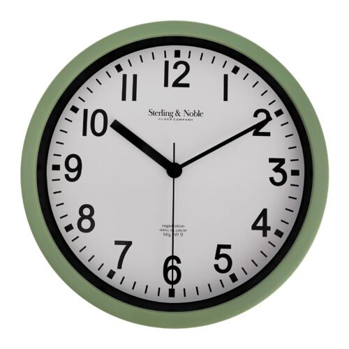 Practical,Minimalistic,Basic Indoor 8.78" Sage Analog Round Modern Wall Clock