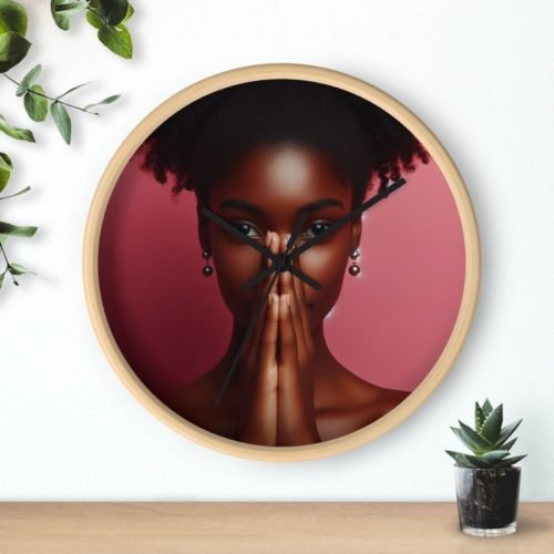 Praying African American Wall Clock