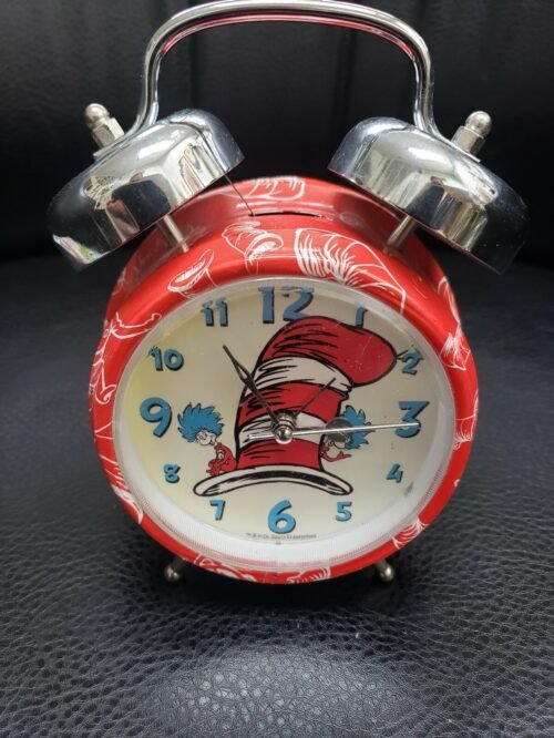Pre-owned Dr Seuss The Cat In The Hat Thing 1 Thing 2 Twin Bell Alarm Clock 2008