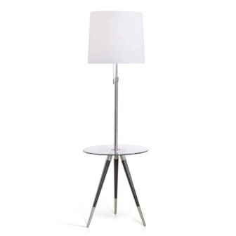 Premiere 68 in. H Adjustable Brushed Nickel/ORB Finish Tripod Floor Lamp with