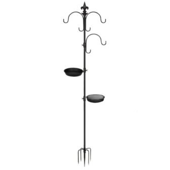 Premium Bird Feeding Station Kit-Multi-Feeder Pole with Bird Bath