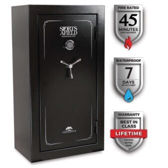 Preserve 32-Gun Fire and Waterproof Gun Safe with Electronic Lock, Black Textured...