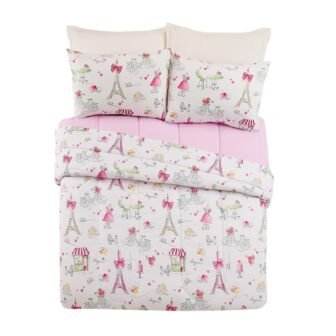 Pretty in Paris Pink Microfiber Twin/Twin XL 2-Piece Comforter Set