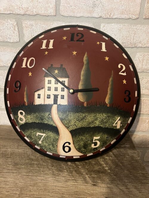 Primitive Folk Art Wall Clock