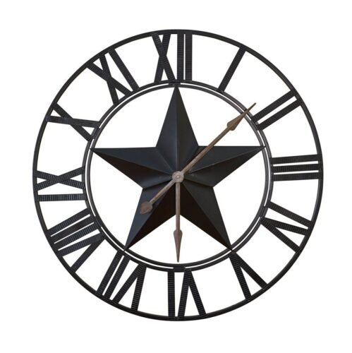 Primitive Star Wall Clock Country Farmhouse Home Decor