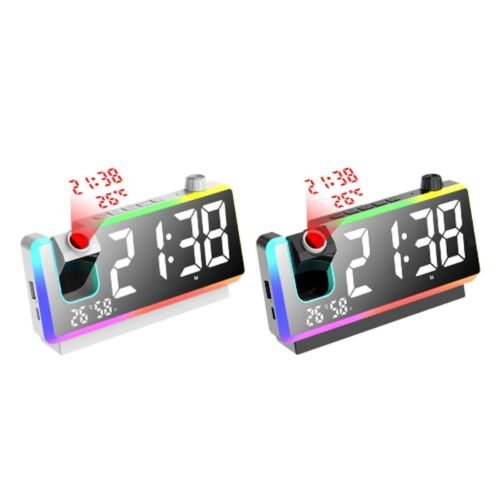 Projection Alarm Clock, Digital Clock 180 Rotatable Projector Temperature