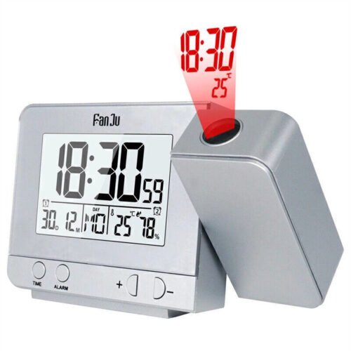 Projection LED Digital Snooze Alarm Clock Weather Thermometer Humidity Monitor