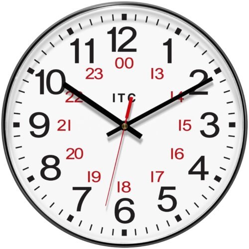 Prosaic 24 Hour 12 inch Wall Clock Office Warehouse - 12 in Black 12 in H x 12 i
