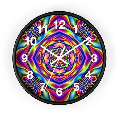 Psychedelic Wall Clock | Colorful Timepiece, Boho Home Decor
