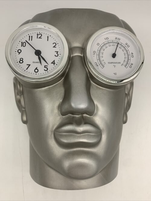 PUNCTUALITY THE THIEF OF TIME OSCAR WILDE WALL CLOCK THERMOMETER FACE SCULPTURE