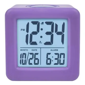 Purple Soft Cube LCD Alarm Clock with Smart Light photo Purple Soft Cube LCD Alarm Clock with Smart Light featured image