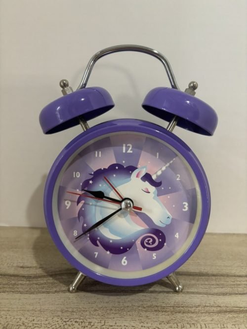 Purple Unicorn Alarm Clock For Kids Room Cute Bedroom Decoration