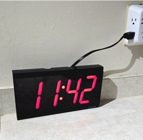 Pyramid DIG-4B 11" x 6" LARGE Wall Clock LED, Rectangle, Wired, Digital 110v