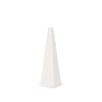 Pyramid White Rough Marble Obelisk 13 in