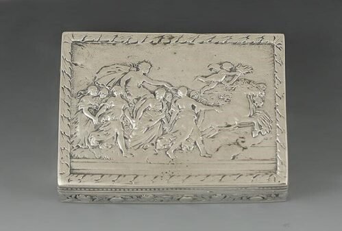 Quality 1920s Italian Silver Chariot Scene Small Box