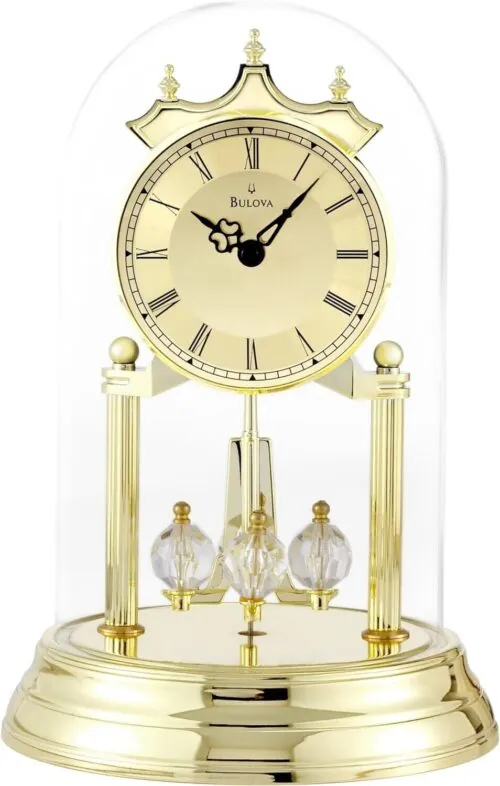 Quartered Clock with Polished Brass Finish – Perfect Tabletop Accent