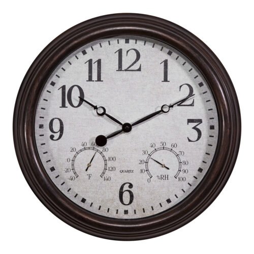 Quartz Analog Analog Round Modern Wall Clock 15 Inch Indoor/Outdoor