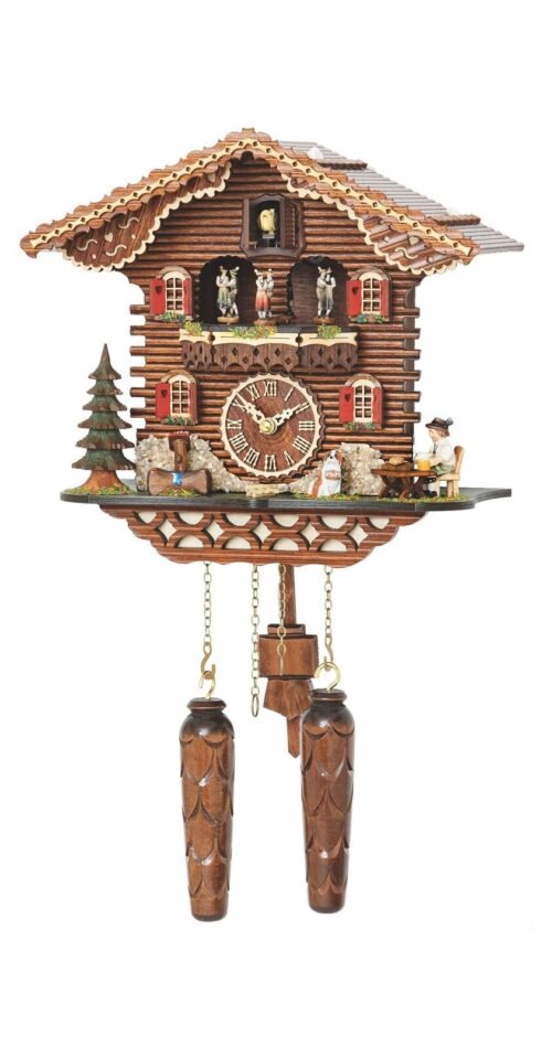 Quartz Cuckoo Clock Swiss House with Music, Turning Dancers TU 4209 QMT HZZG