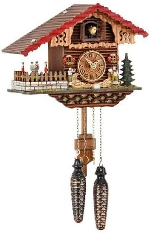 Quartz Cuckoo Clock Swiss House with Music, Turning Dancers TU 457 QMT