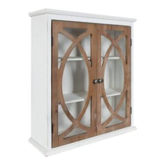 Quinlan 8 in. x 24 in. x 28 in. White/Brown Wood Floating...