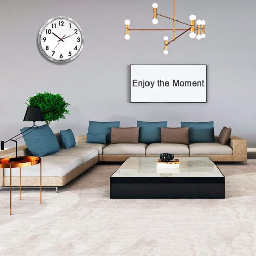 QWANPET Stainless Steel Wall Clock,12" Modern Quartz Wall Clocks,Quality Non-...