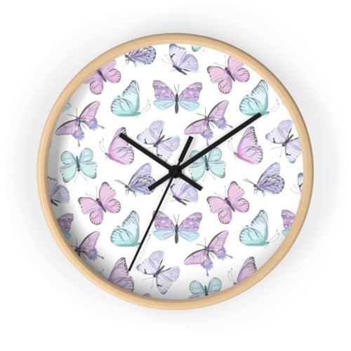 Rachel Greschel 10 inch Wooden Butterfly Wall Clock