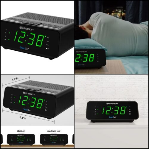 Radio Alarm Clock Smartset Dual Emerson Am/Fm Bluetooth