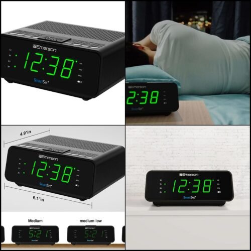 Radio Alarm Clock Smartset Dual Emerson Am/Fm Bluetooth