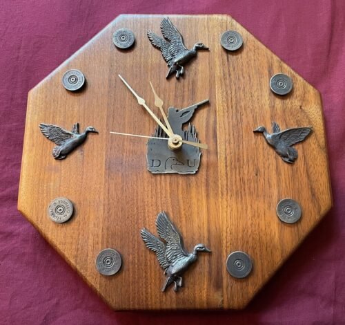 Rare - Ducks Unlimited Wood Wall Clock Remington Winchester 12 gauge Shotshell