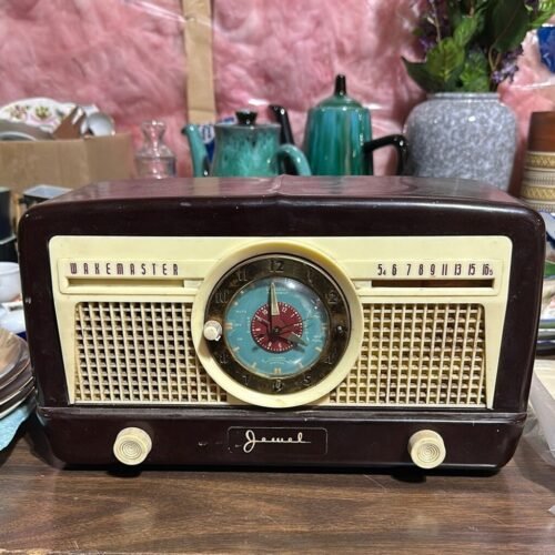 Rare 1950s Jewel Wakemaster Retro Radio Clock