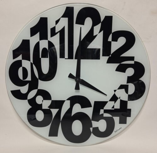 RARE 1960s - 1970s Vintage Bert Lambers Mod Pop Op Art Clock 17" Quartz Battery
