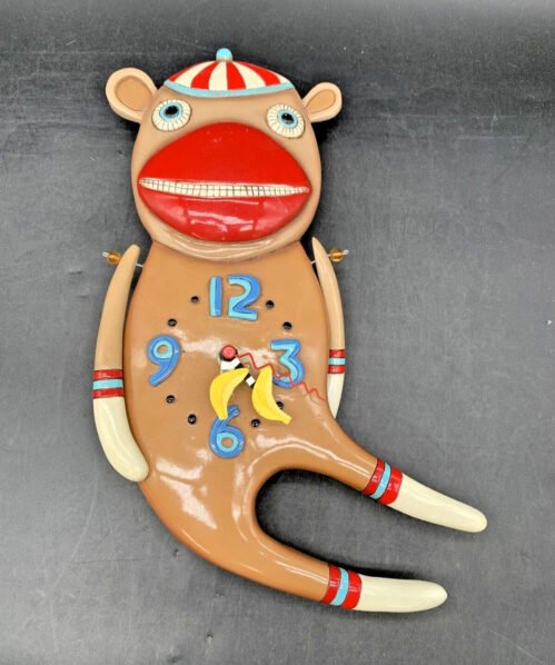 Rare Allen Design Studios Collection Monkey Wall Clock
