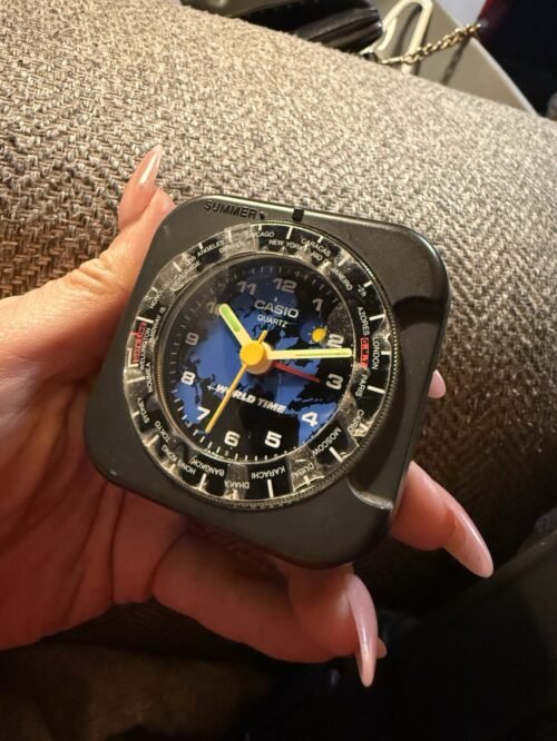 •RARE• Casio IlluminationYOKOHAMA Travel Alarm Clock World Time Zones