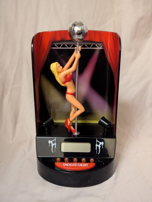 Rare Digital Alarm Clock Stripper Pole Dancer Lights Motion Sound Tested Works