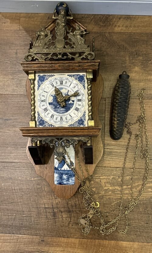 Rare Dutch Zaandam Zaanse 8 Day Wall Clock Delft Holland Franz Hermle Movement