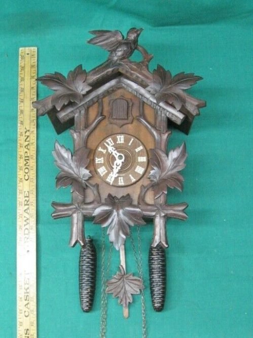 Rare Gebr. Lehnis of Hornberg Black Forest Cuckoo Clock 30 Hour Circa 1900-15
