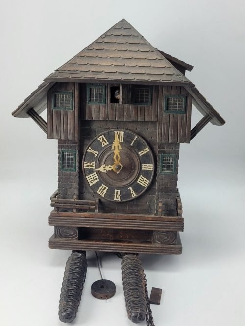 RARE GERMAN BLACK FOREST CHALET CUCKOO CLOCK LATE 19TH CENTURY