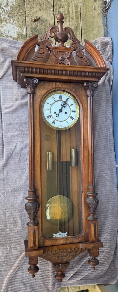 RARE Gustav Becker RUNNING 1878 Victorian Ornate 48" 2-Weight Vienna Regulator