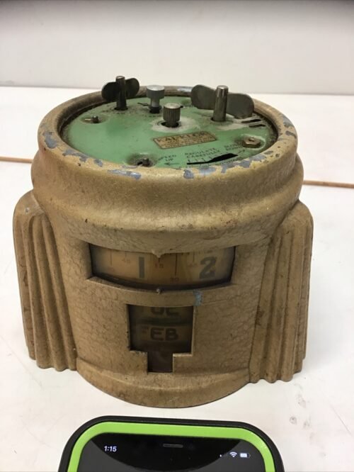 Rare Kal Klok 4-in-1 Rotary Tape Measure Alarm Clock with Calendar Working